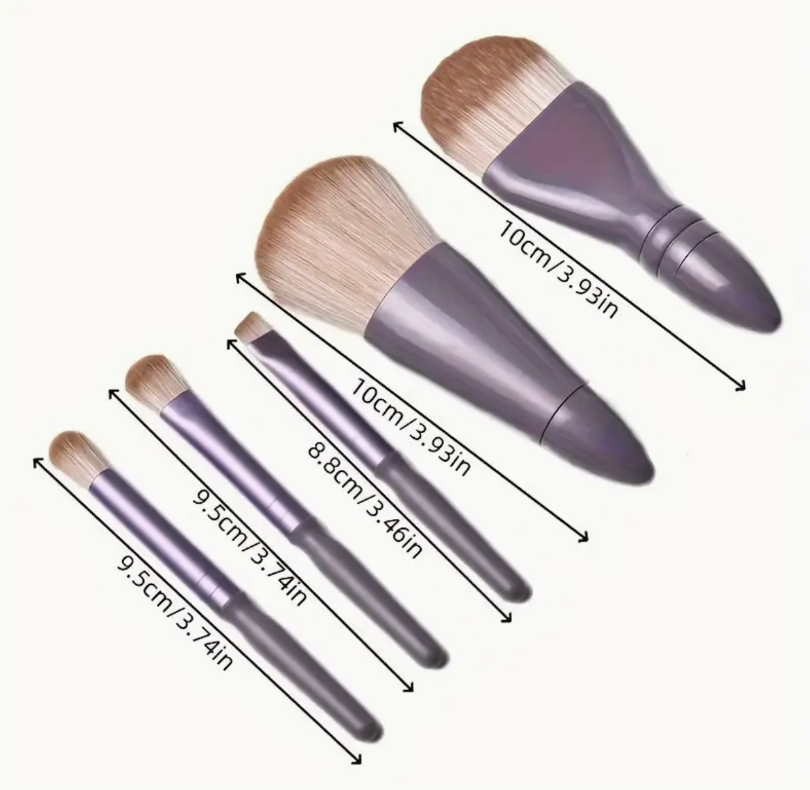 2 PACK! Multifunctional Makeup Brush Mini Set with case and mirror- choose a color