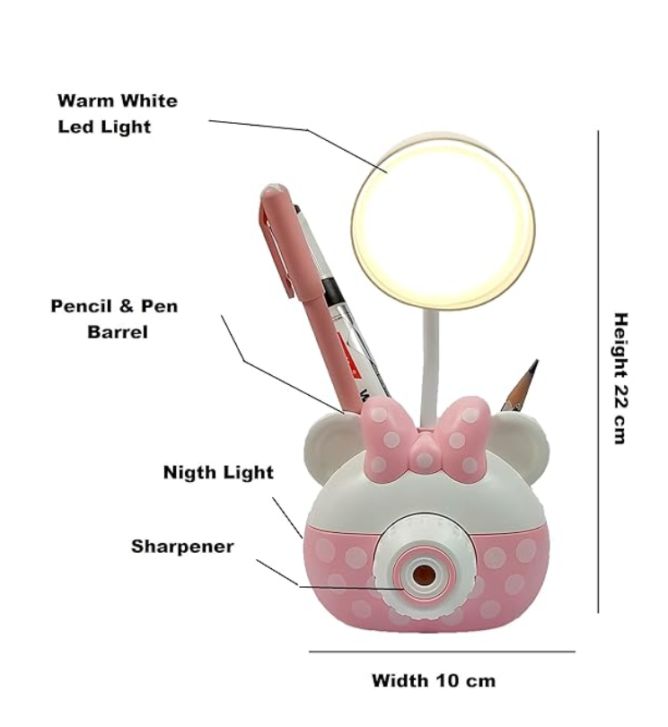 1 PC Flexible Desk Lamp with sharpener on front and storage- NO CHARGER CABLE