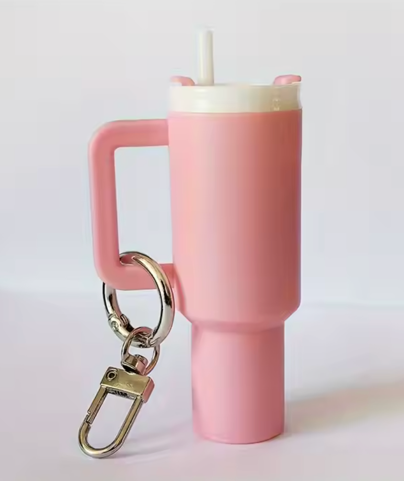 10 PC Mixed colors!  Mini Tumbler Chapstick holder/Keychain