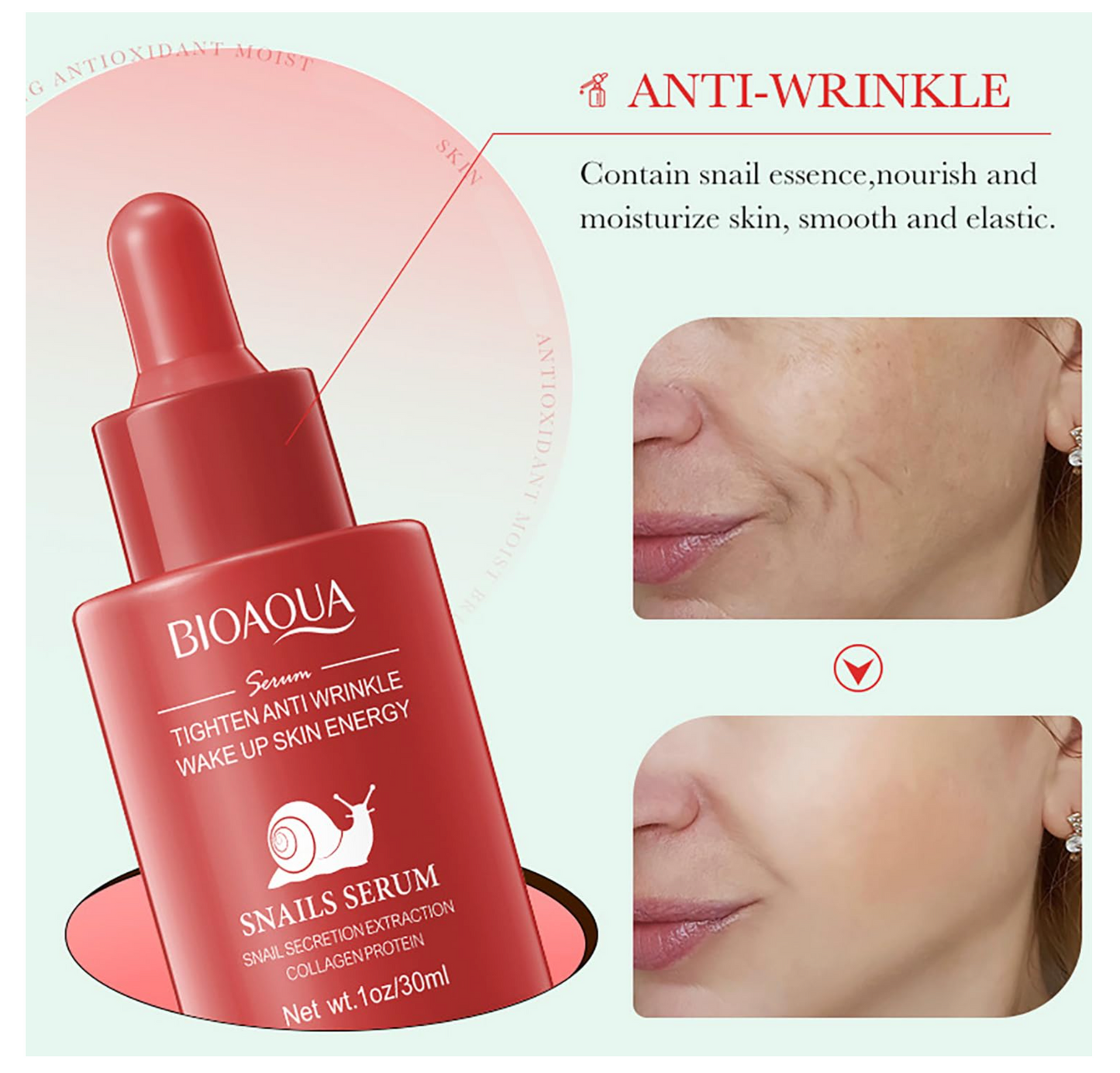 BIOAQUA 3 in 1 serum set box- Nicotinamide, Tumeric and Snail serum