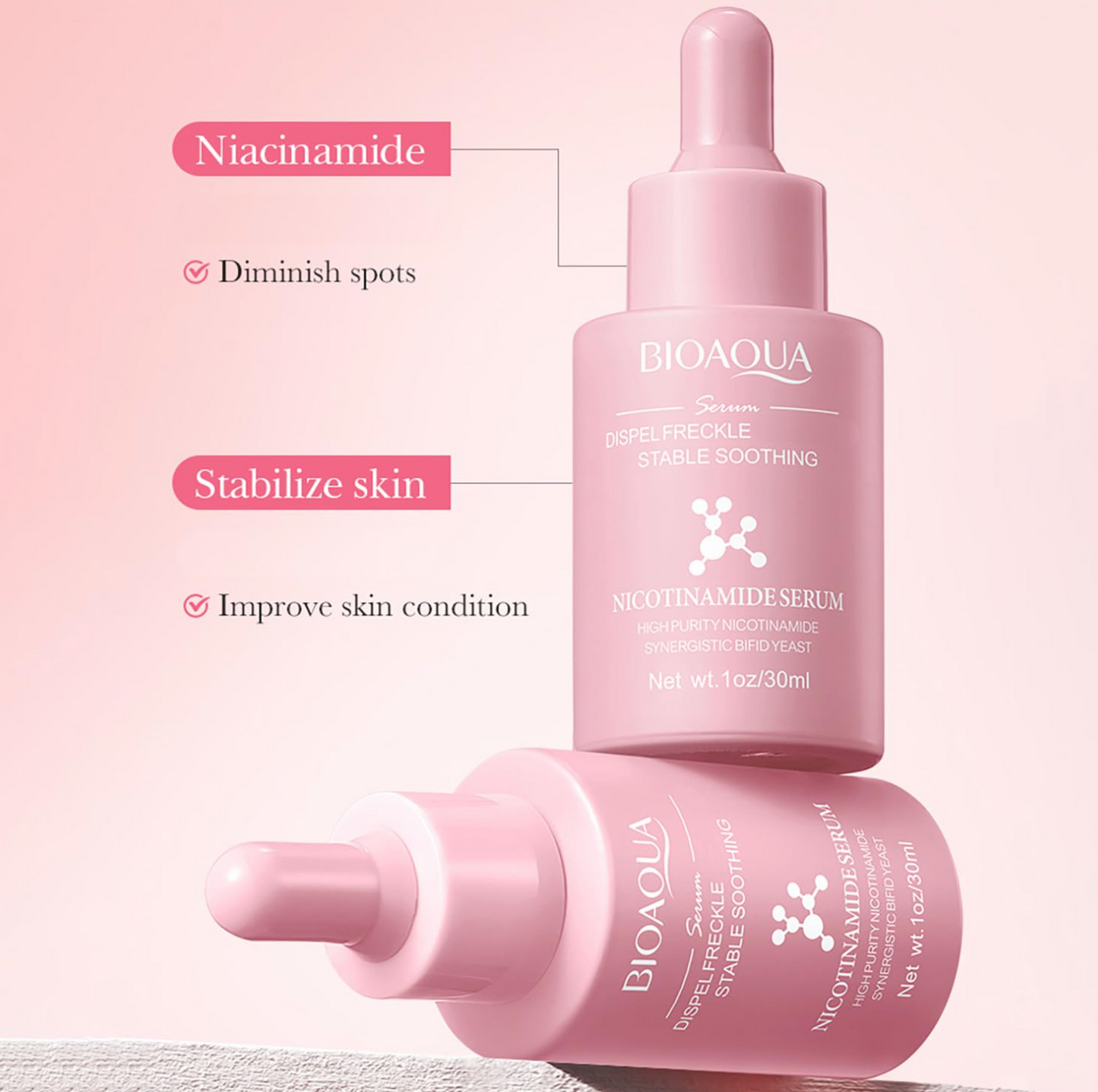 BIOAQUA 3 in 1 serum set box- Nicotinamide, Tumeric and Snail serum