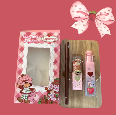 2 Packs Lip kit strawberry shortcake- dark red color- LIP LINER, Lipstick, matte lipstick