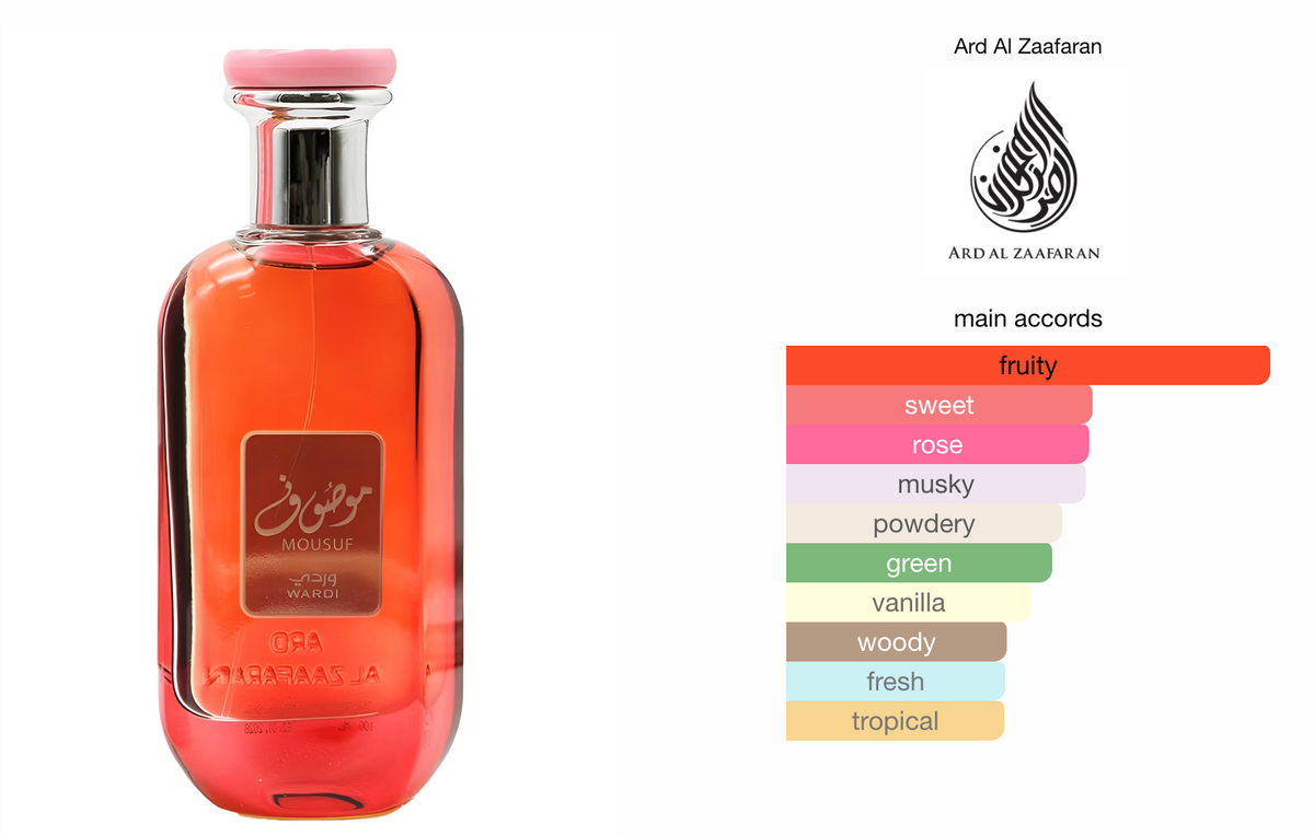 100 ML Arabic Mousuf Ard Perfume for Women-WARDI- FRUITY FLORAL G by GOURMAND