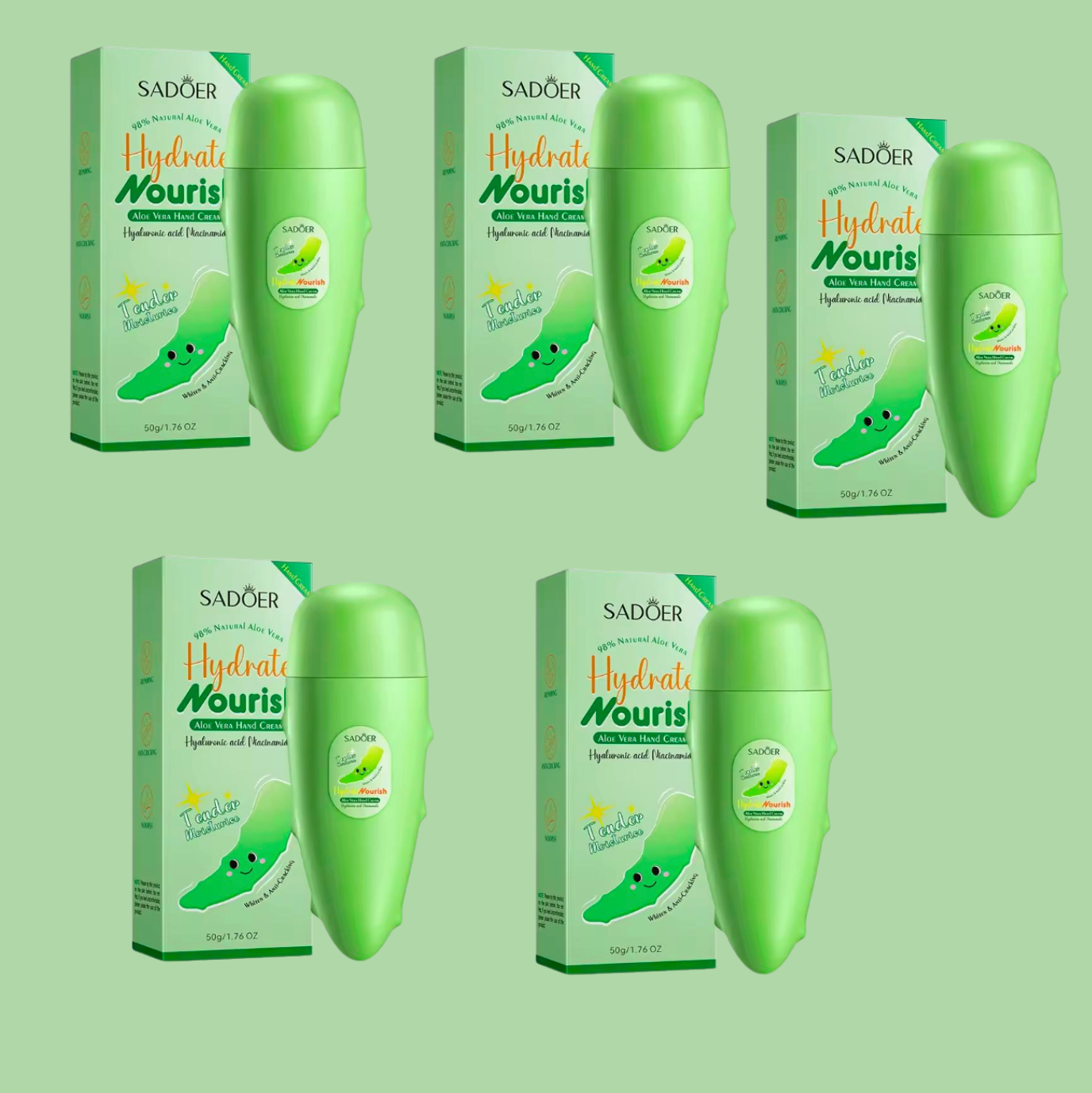 5 PC Aloe Hand and body Mosturizing Body Cream