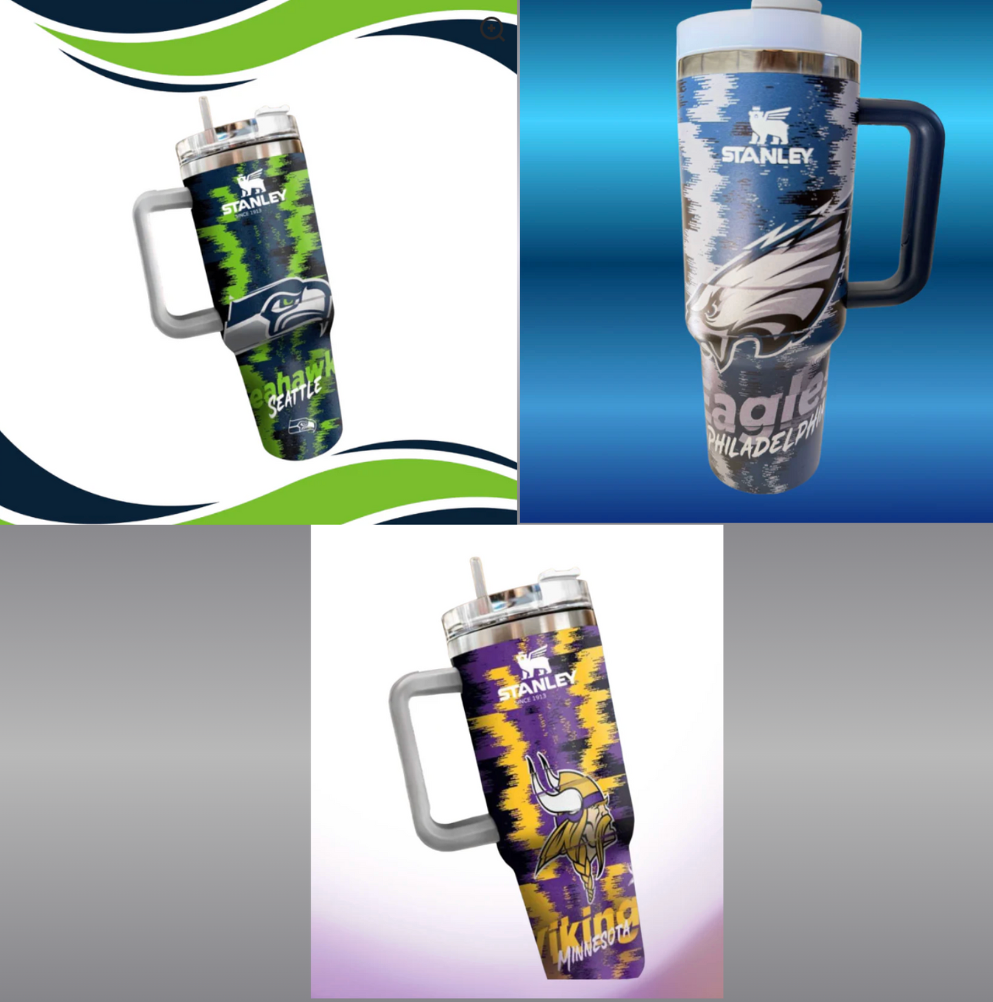 40 OZ Football Tumbler with straw and box