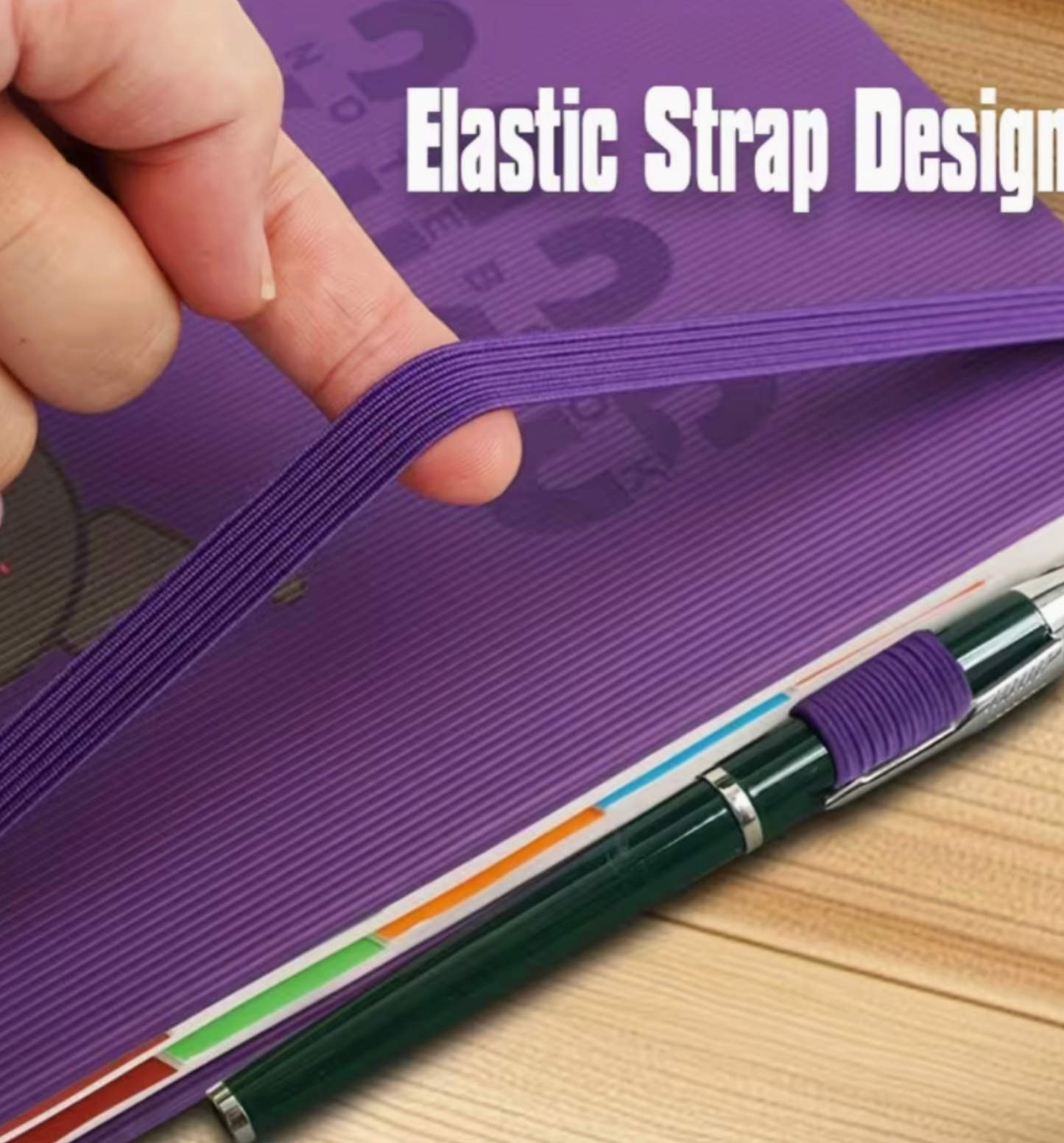 Strawberry A5 2026 Premium Planner 356 days- PU LEATHER- Calendar, planner, address book- 400 PAGES with elastic band