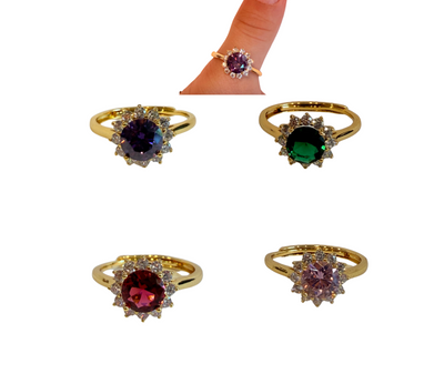 CIRCLE 24K Gold Plated Ring- Size 7/8 adjustable