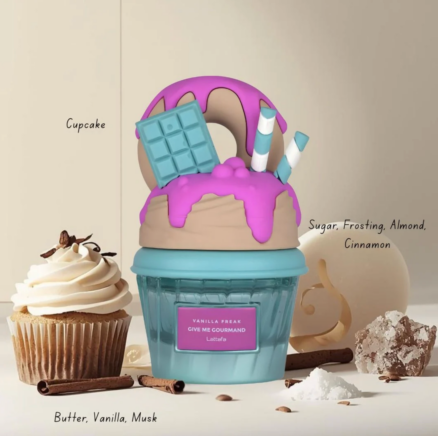 Lataffa 75ML VANILLA FREAK-GOURMAND (Cupcake, cinnamon, almond, sugar frosting, musk, vanilla)