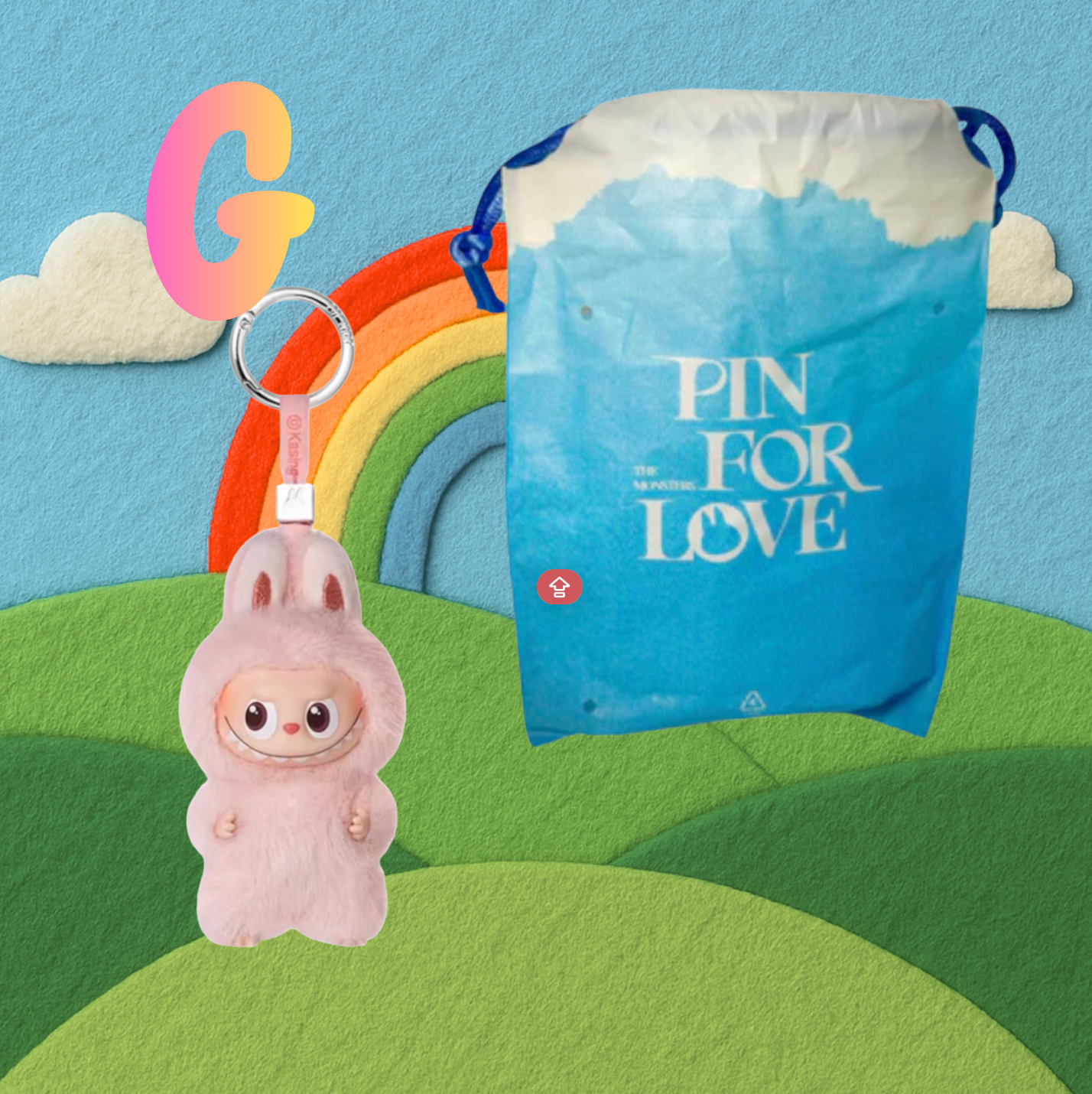 1 PC PIN FOR LOVE MONSTER WITH POUCH