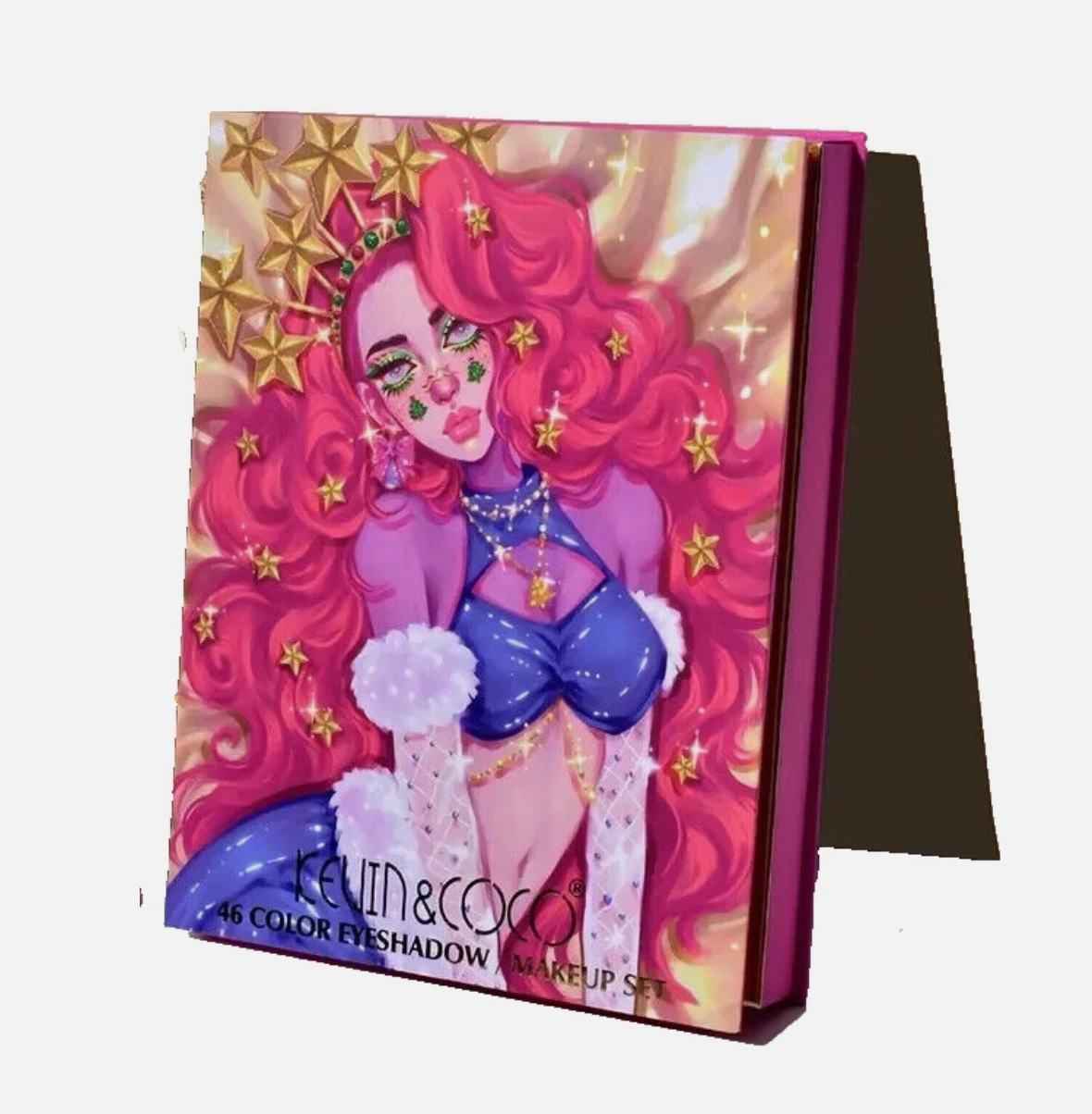 SALE! KEVIN & COCO PINK HAIR W/STAR'S EYESHADOW/ FACE/LIPPIE PALETTE SET-