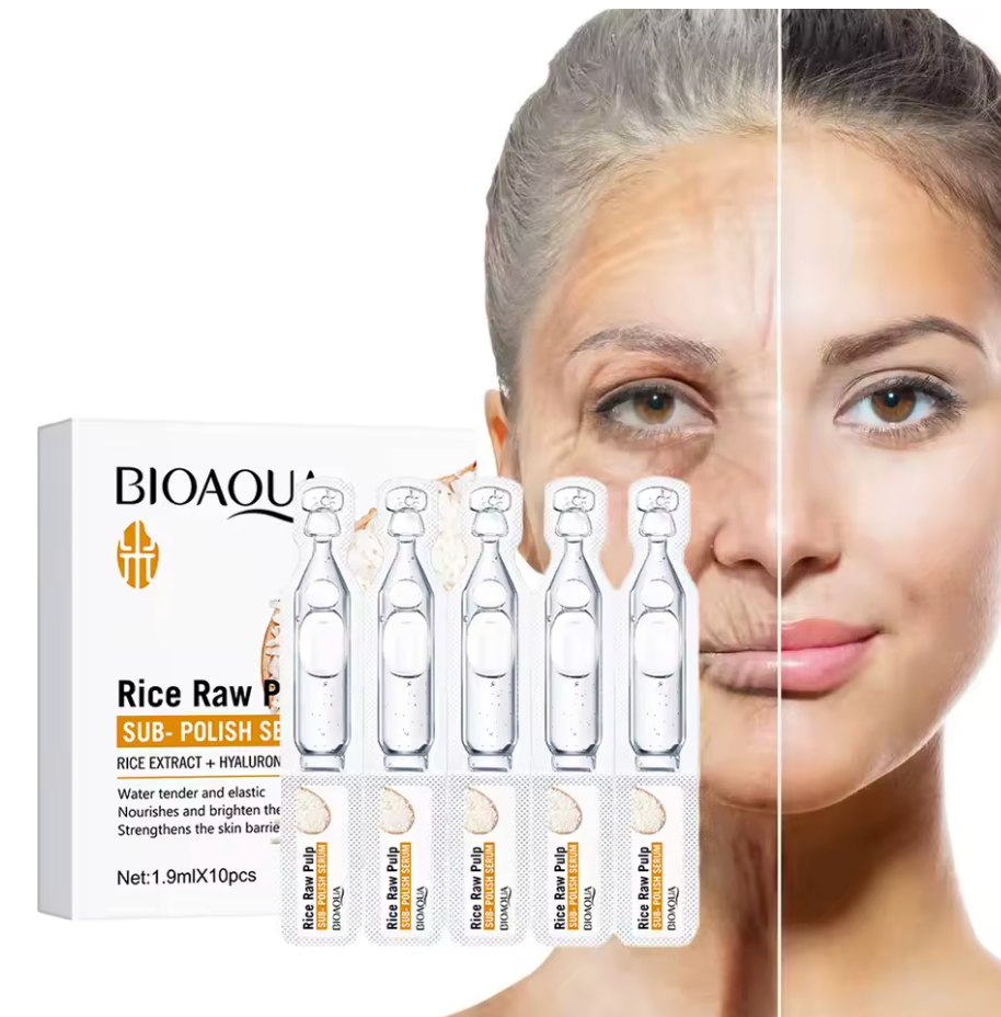 5 BOXES BIOAQUA 1.9ML x 10 Ampules Rice Raw Pulp with Hyaluronic Acid