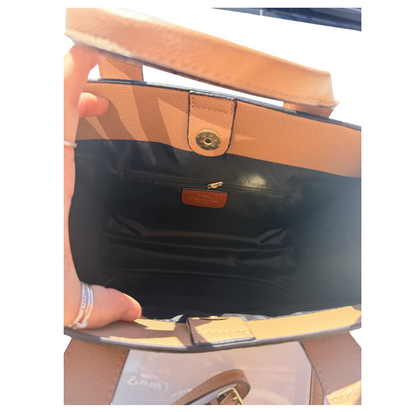 Embossed Handbag with strap for crossbody