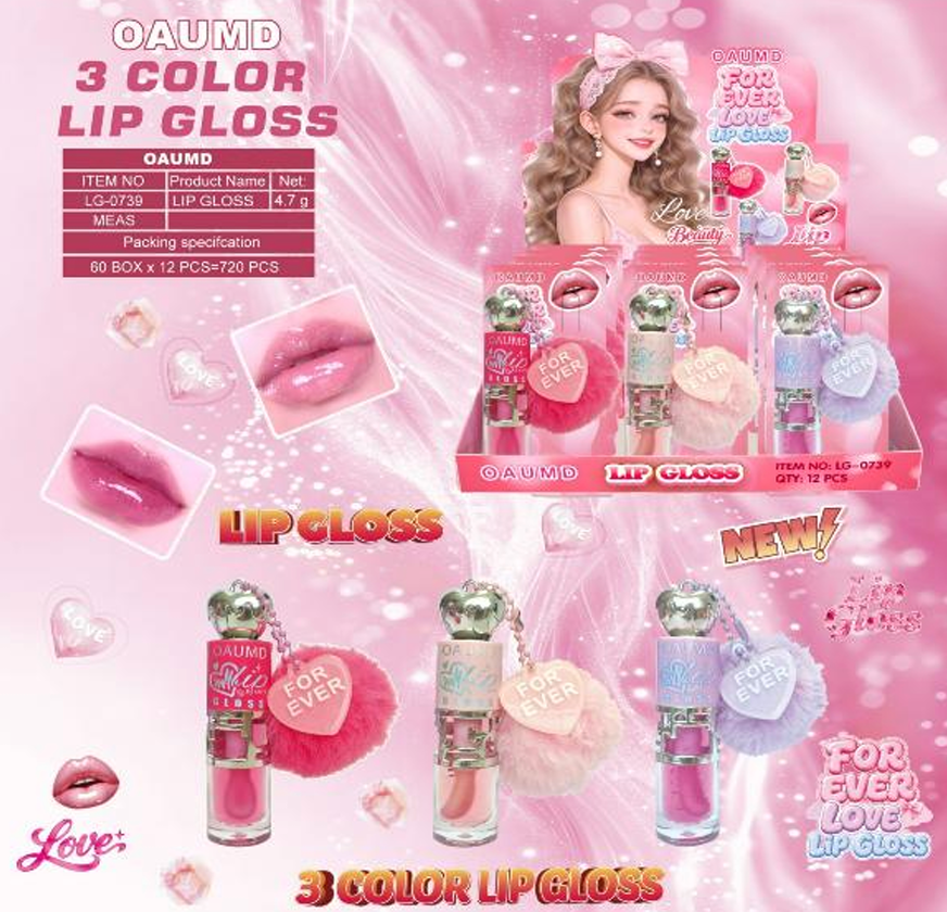 12 PC Keychain Lipgloss DISPLAY