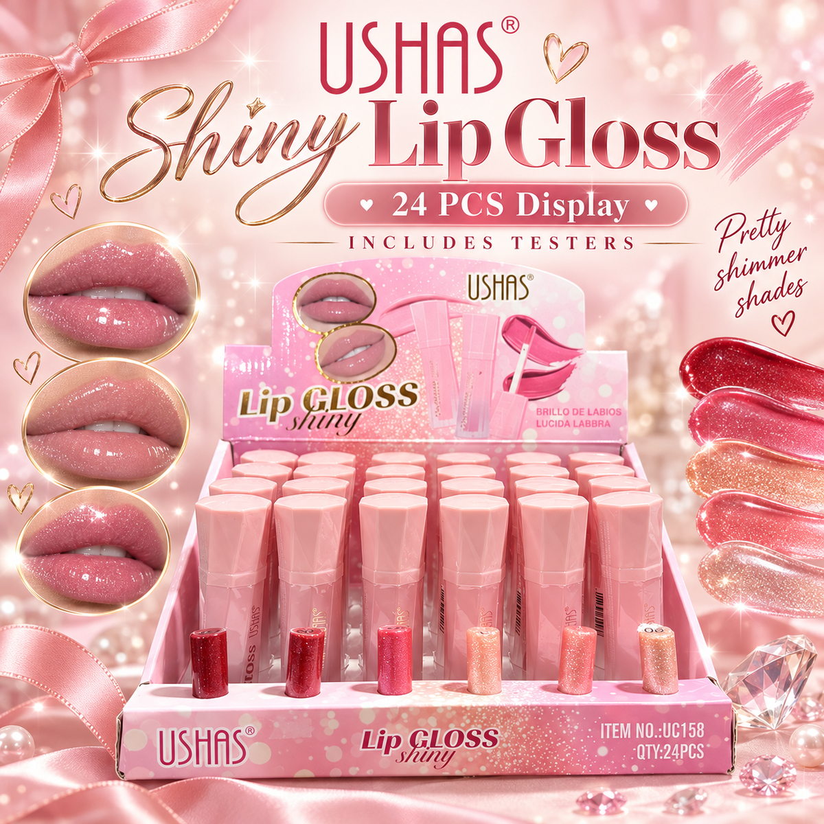24 PC Lip gloss Hydrating with testers