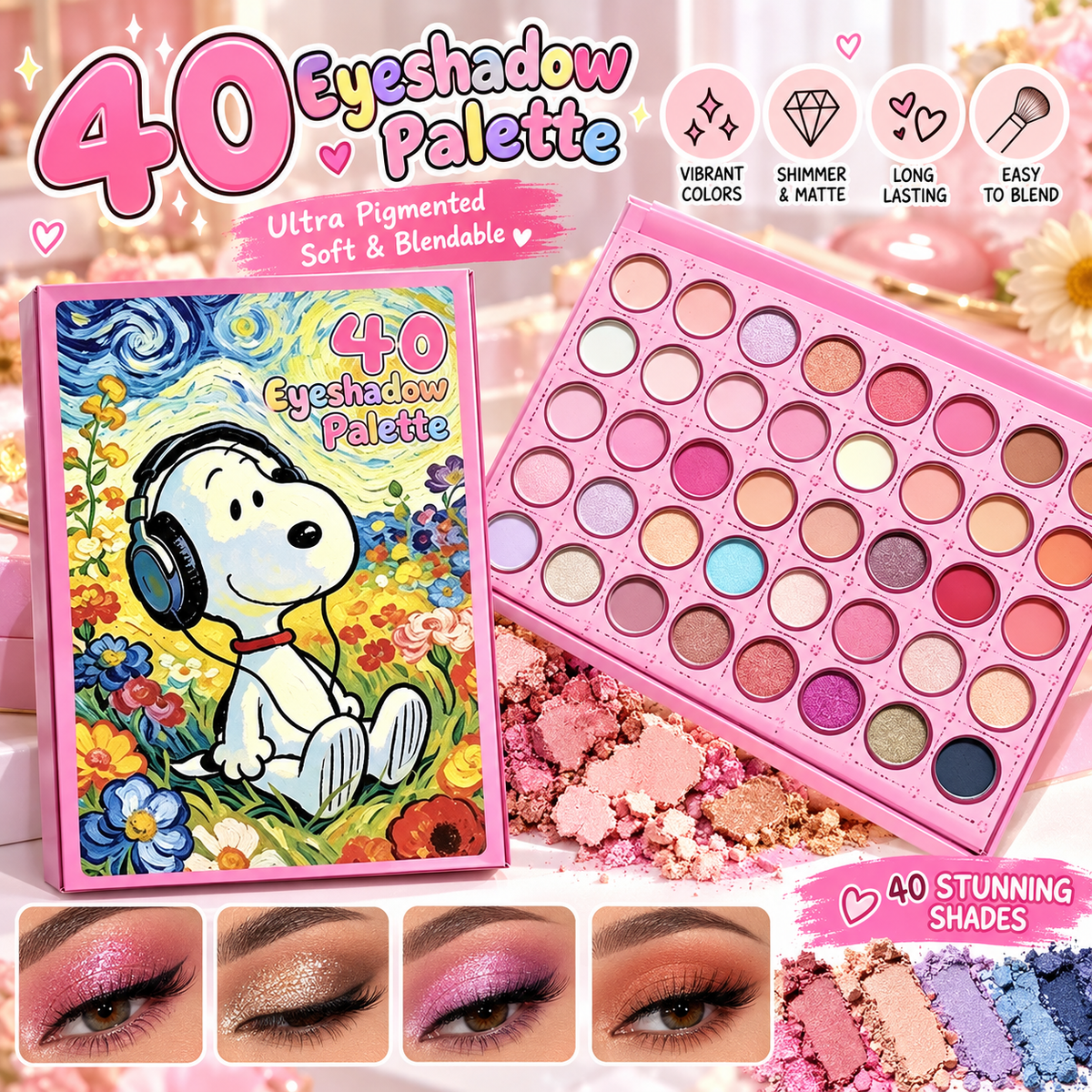 Eyeshadow Palette- 40 shades- Puppy Art
