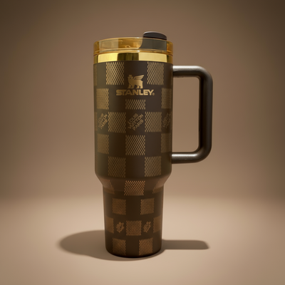 Laser Etched Squared 40OZ Tumbler Brown