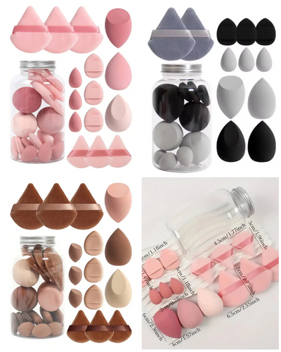 Makeup sponge set in Plastic Jar- 12 PC