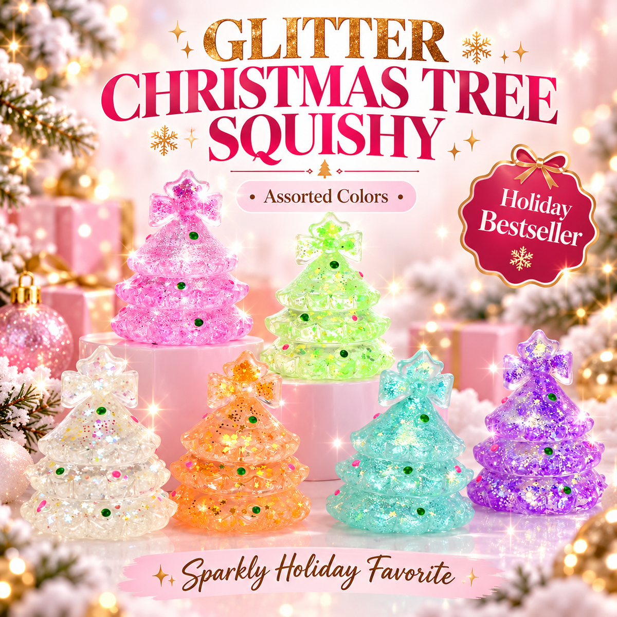 1 PC Christmas Squishy- choose a color
