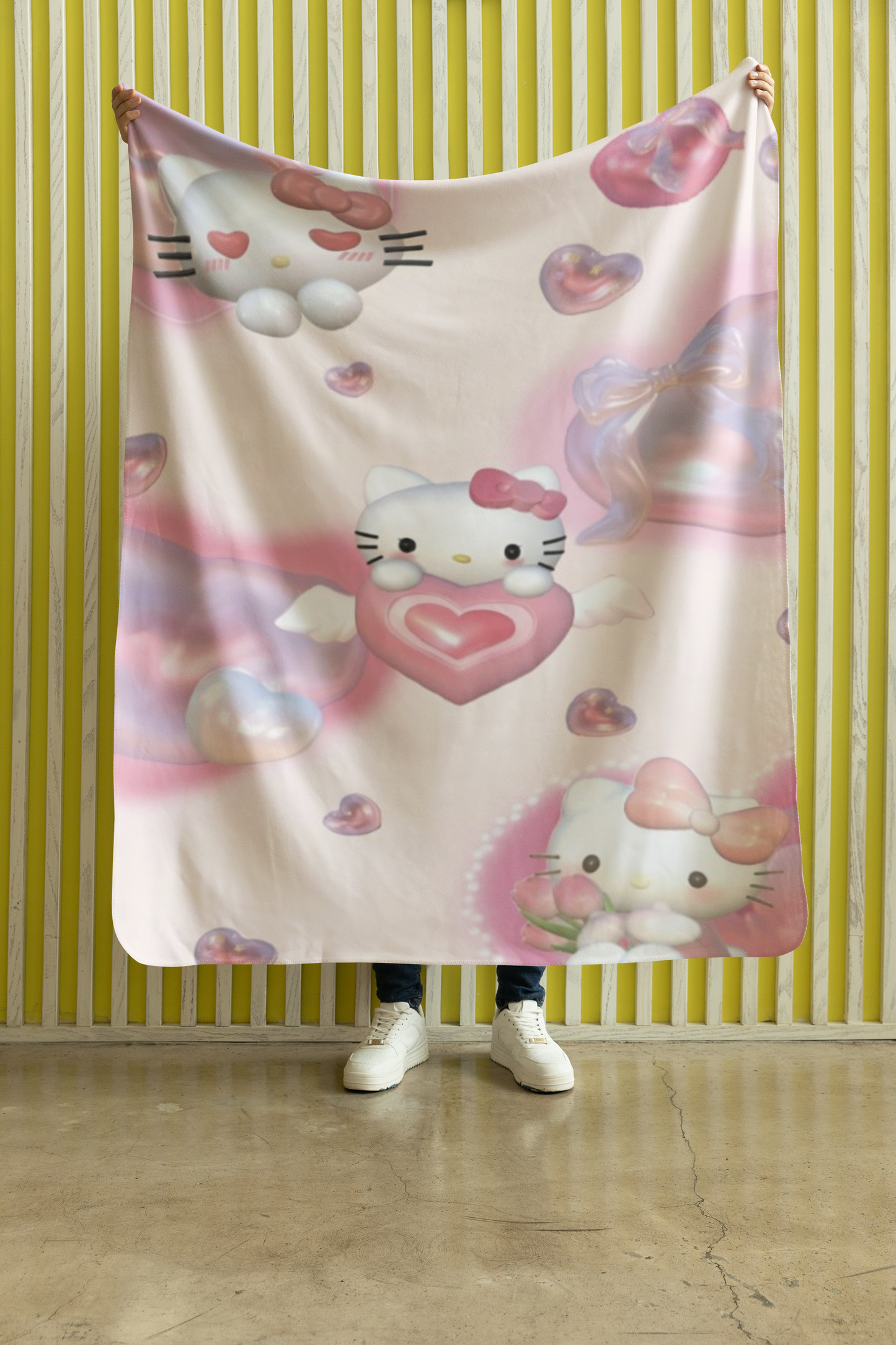 Kitty Full Size Blankets- Fleece Material- 59 x 78 Inches