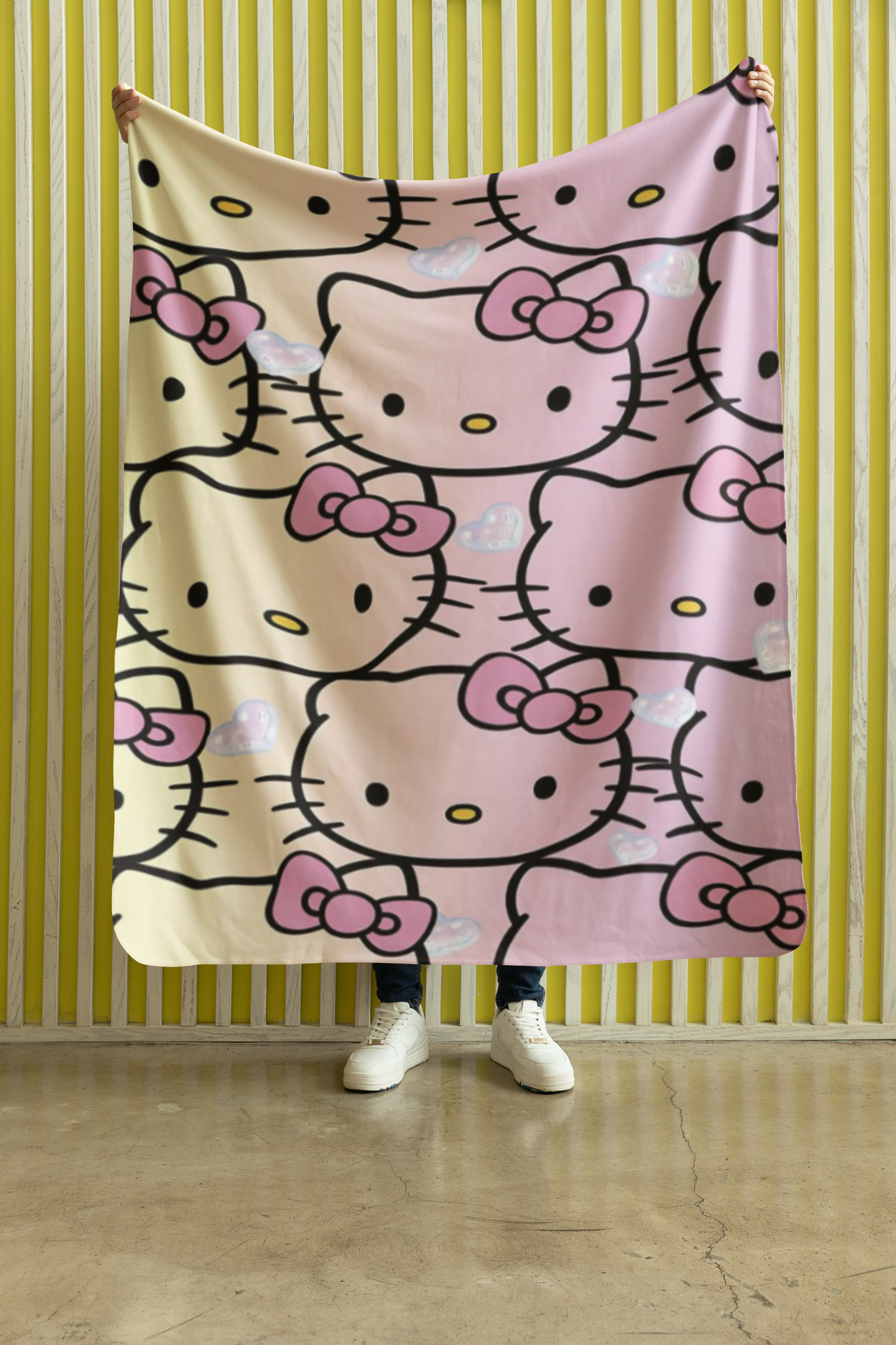 Kitty Full Size Blankets- Fleece Material- 59 x 78 Inches