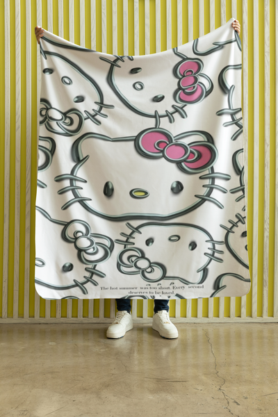 Kitty Full Size Blankets- Fleece Material- 59 x 78 Inches